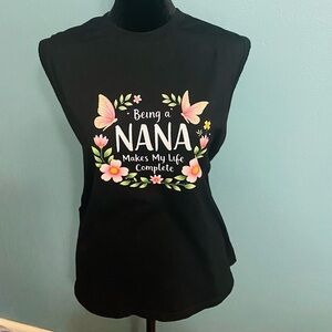 Black Nana Graphic Sleeveless Top